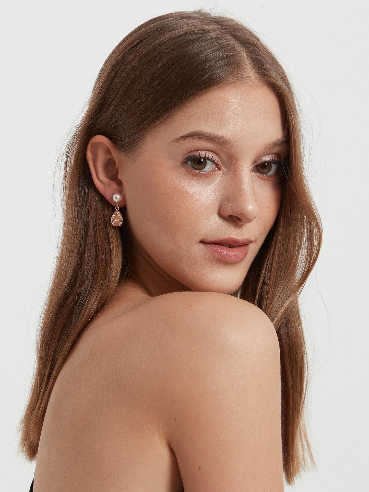 Gianna Double Pearl Pendant Earrings