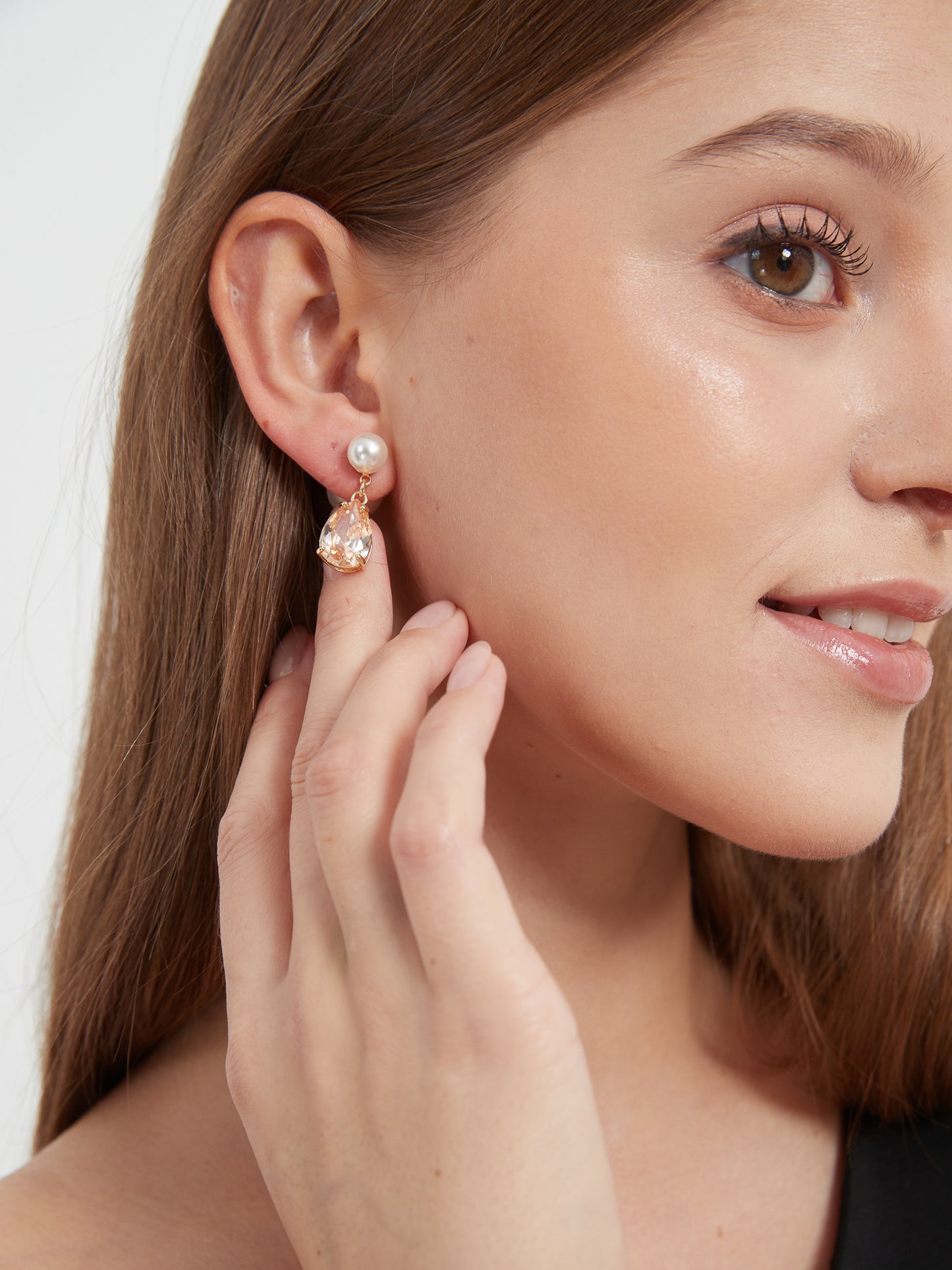 Gianna Double Pearl Pendant Earrings