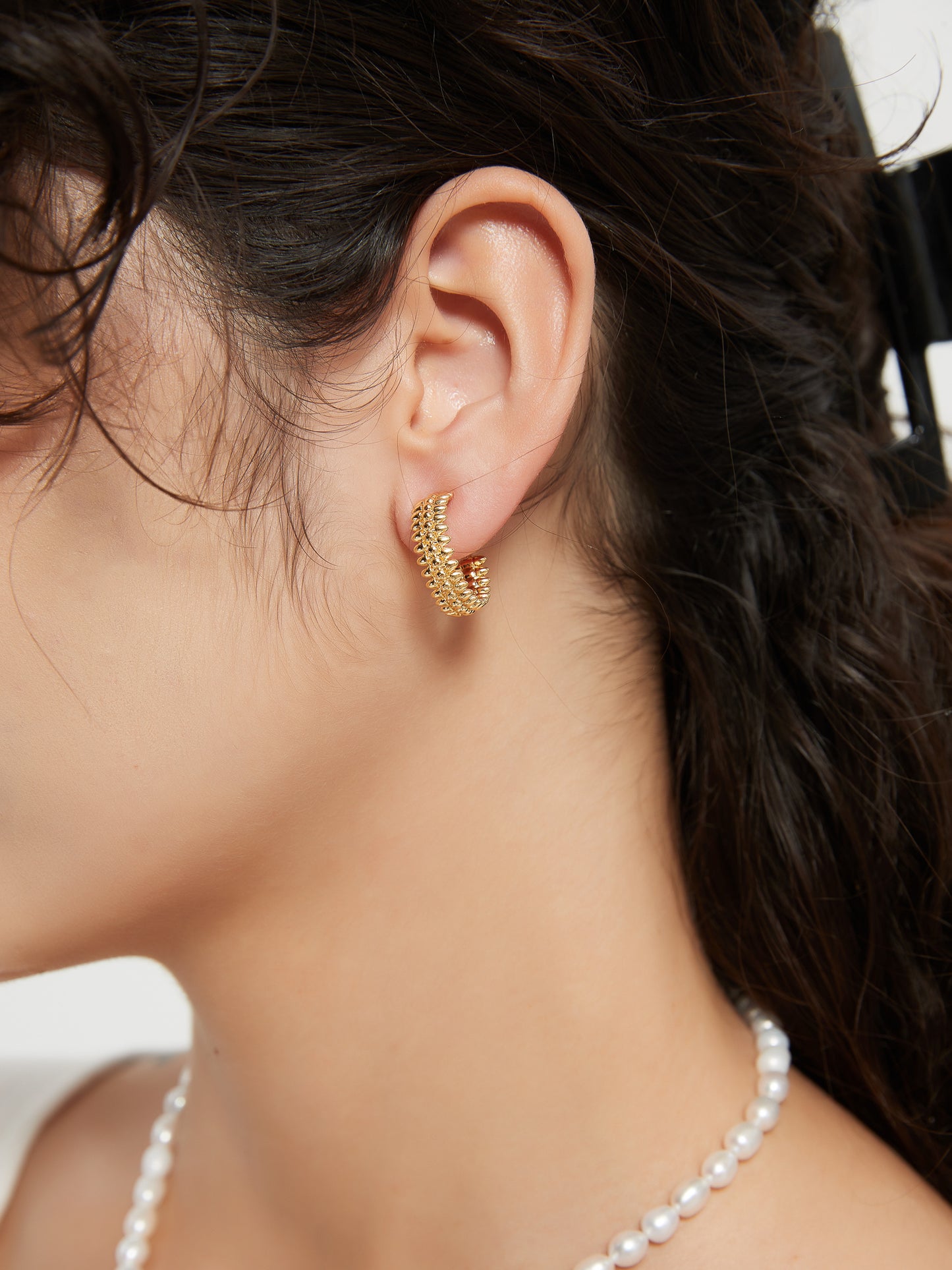 Amber Hoops Earrings