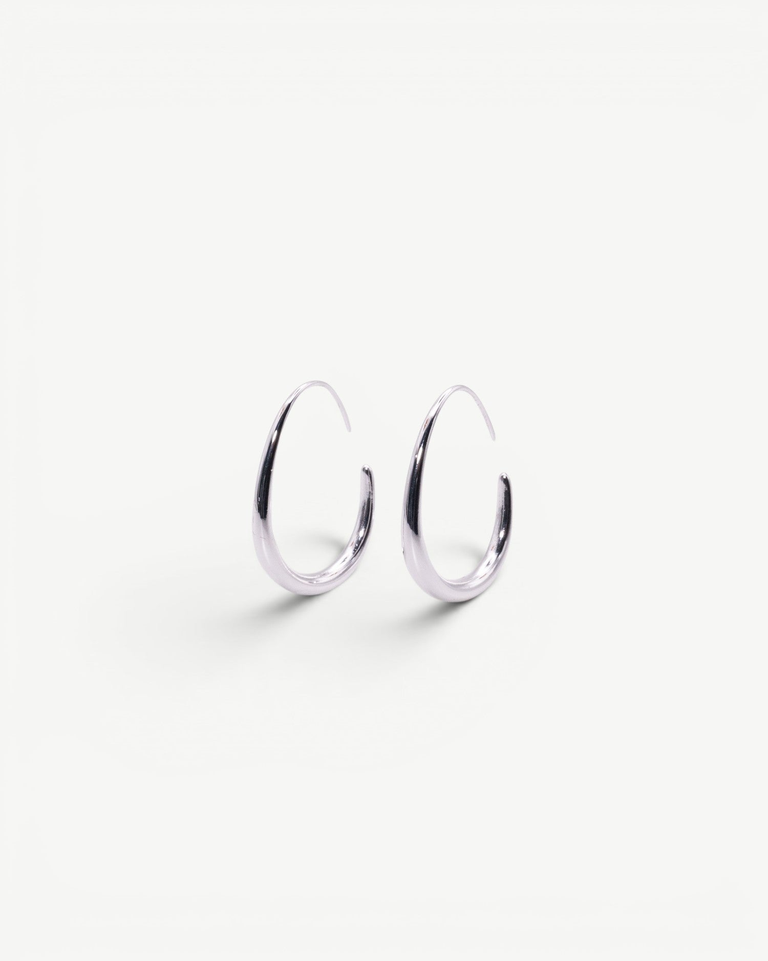 Slim Hoops Earrings Silver