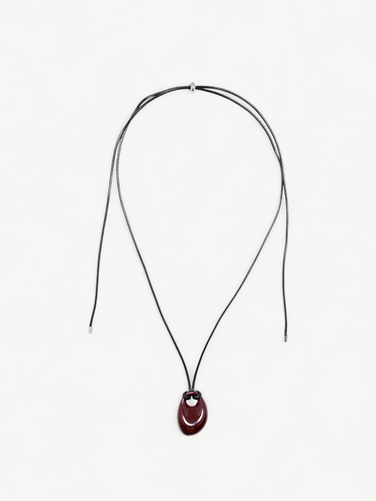 Oval Pebble Cord Necklace