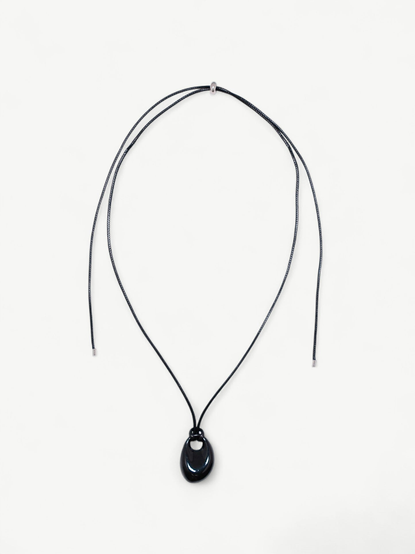 Oval Pebble Cord Necklace