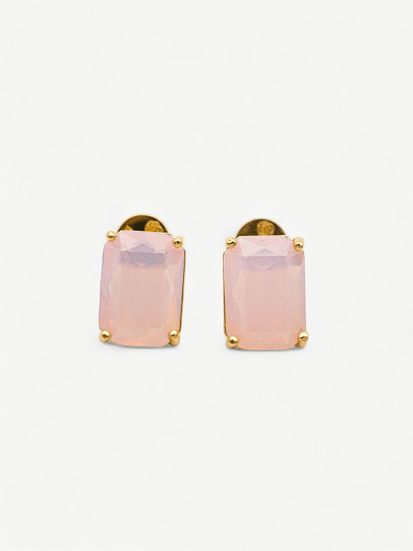 Rose Pink Opal Ear Studs