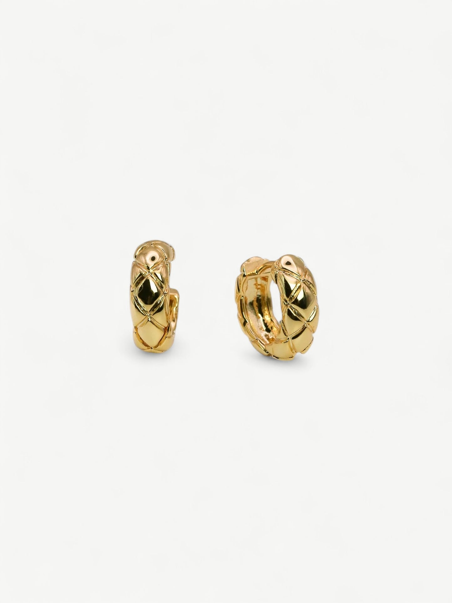 Quilted Huggie Hoop Earrings