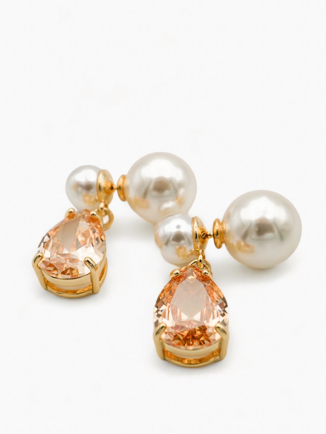 Gianna Double Pearl Pendant Earrings