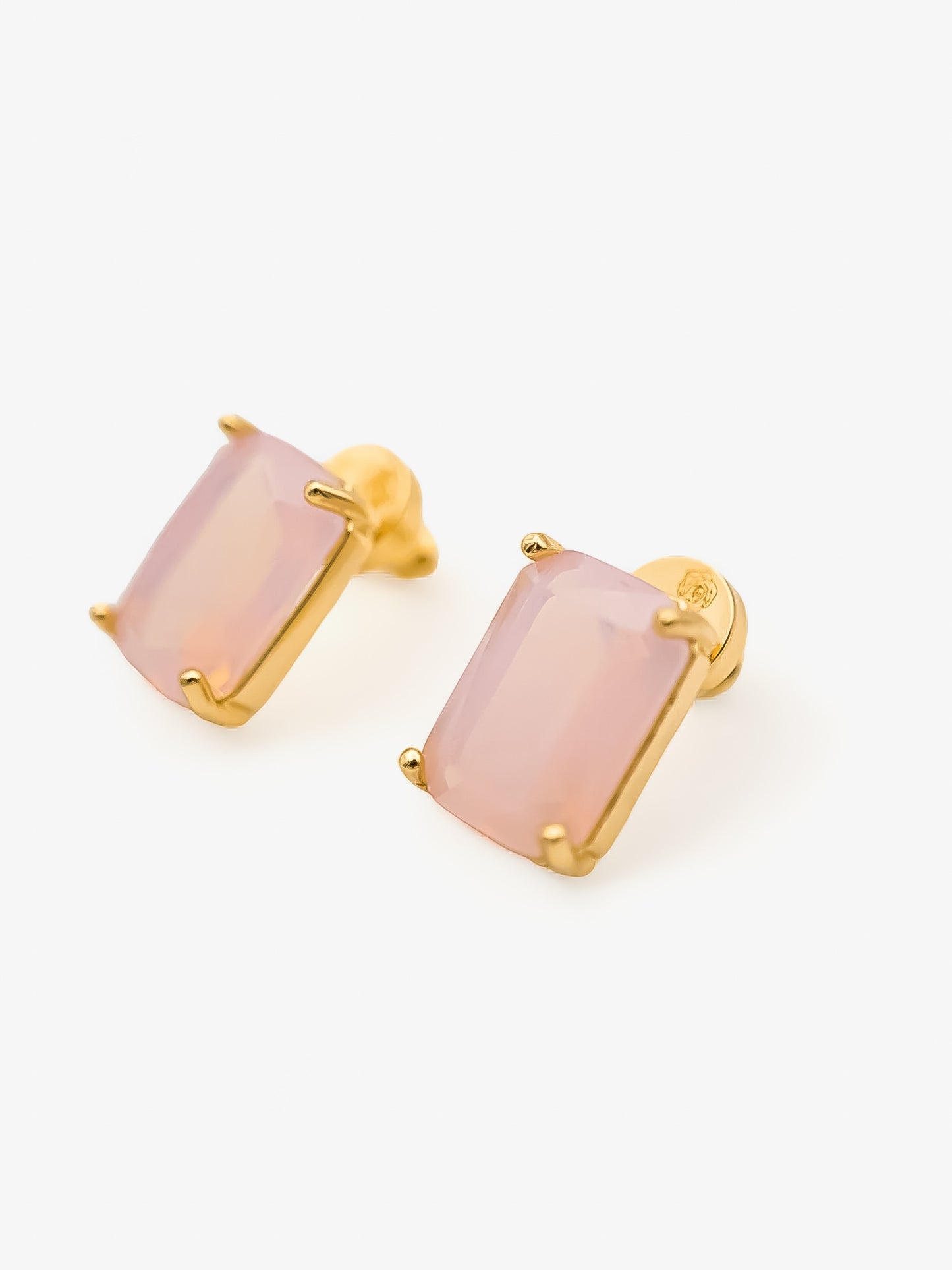 Rose Pink Opal Ear Studs
