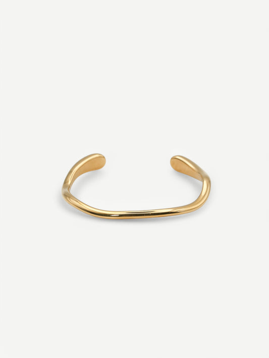 Fluid Curve Cuff Bangle Bracelet