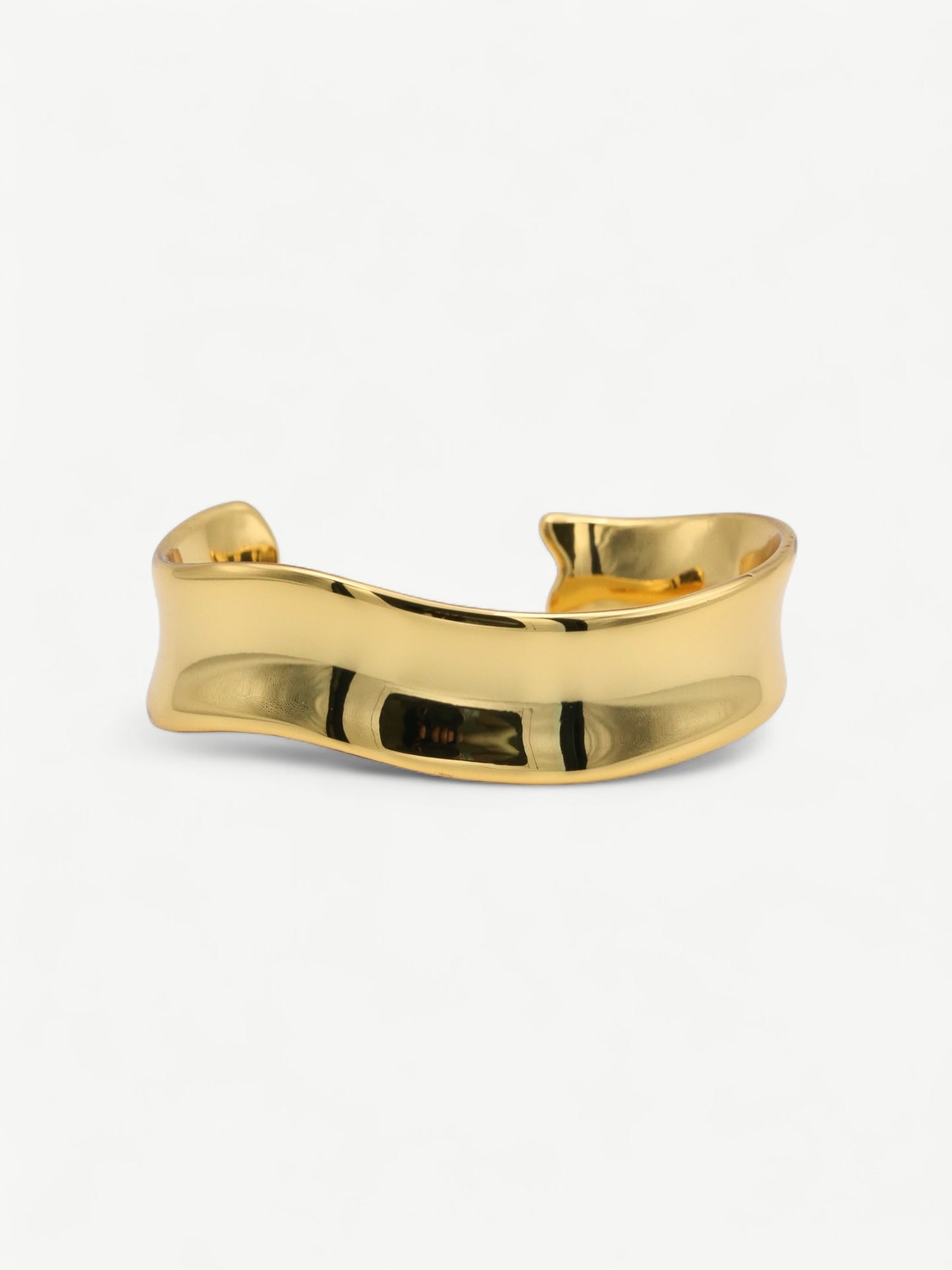 Gold Curve Cuff Bangle