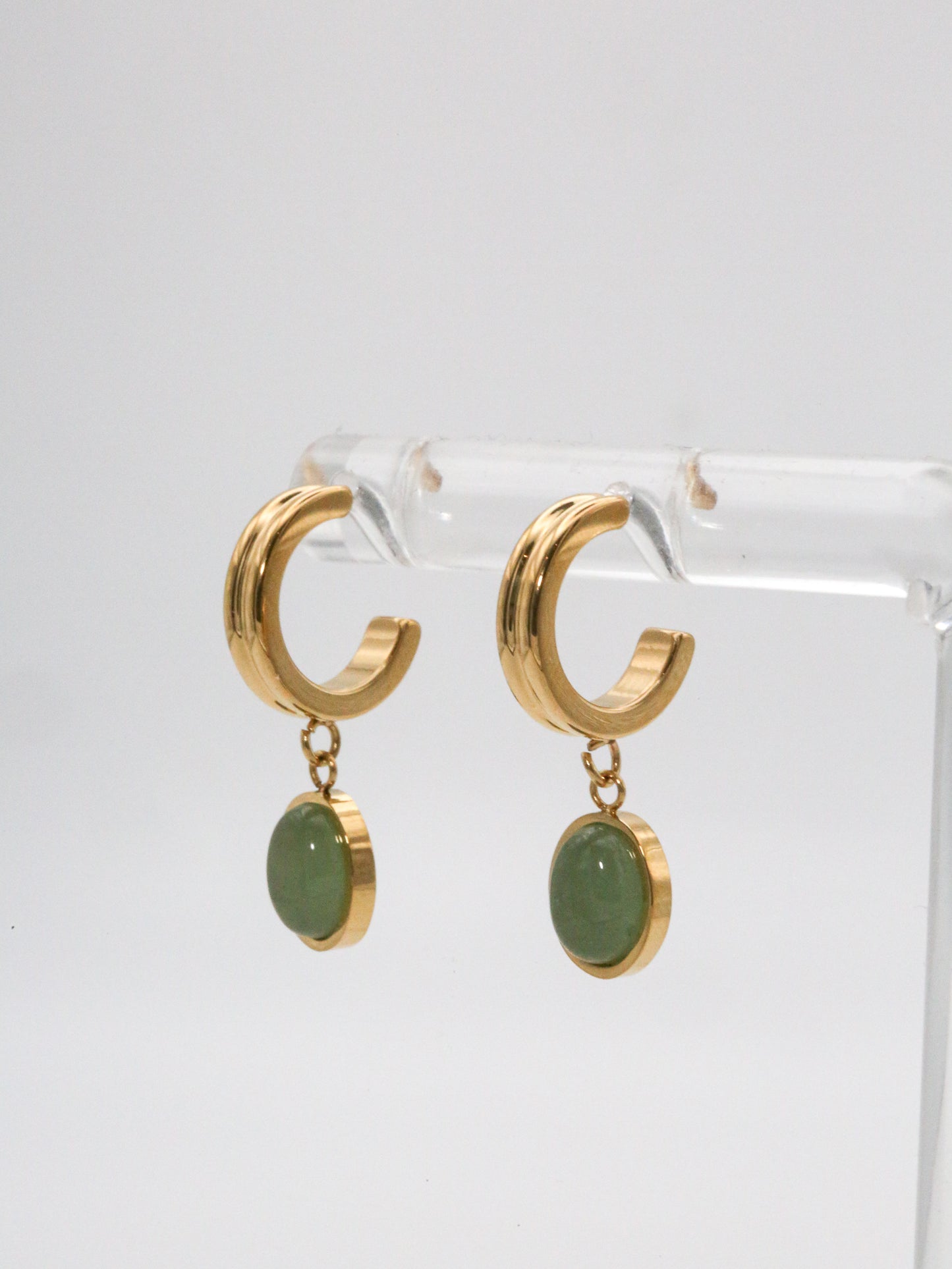 Emerald Small Hoop Earrings
