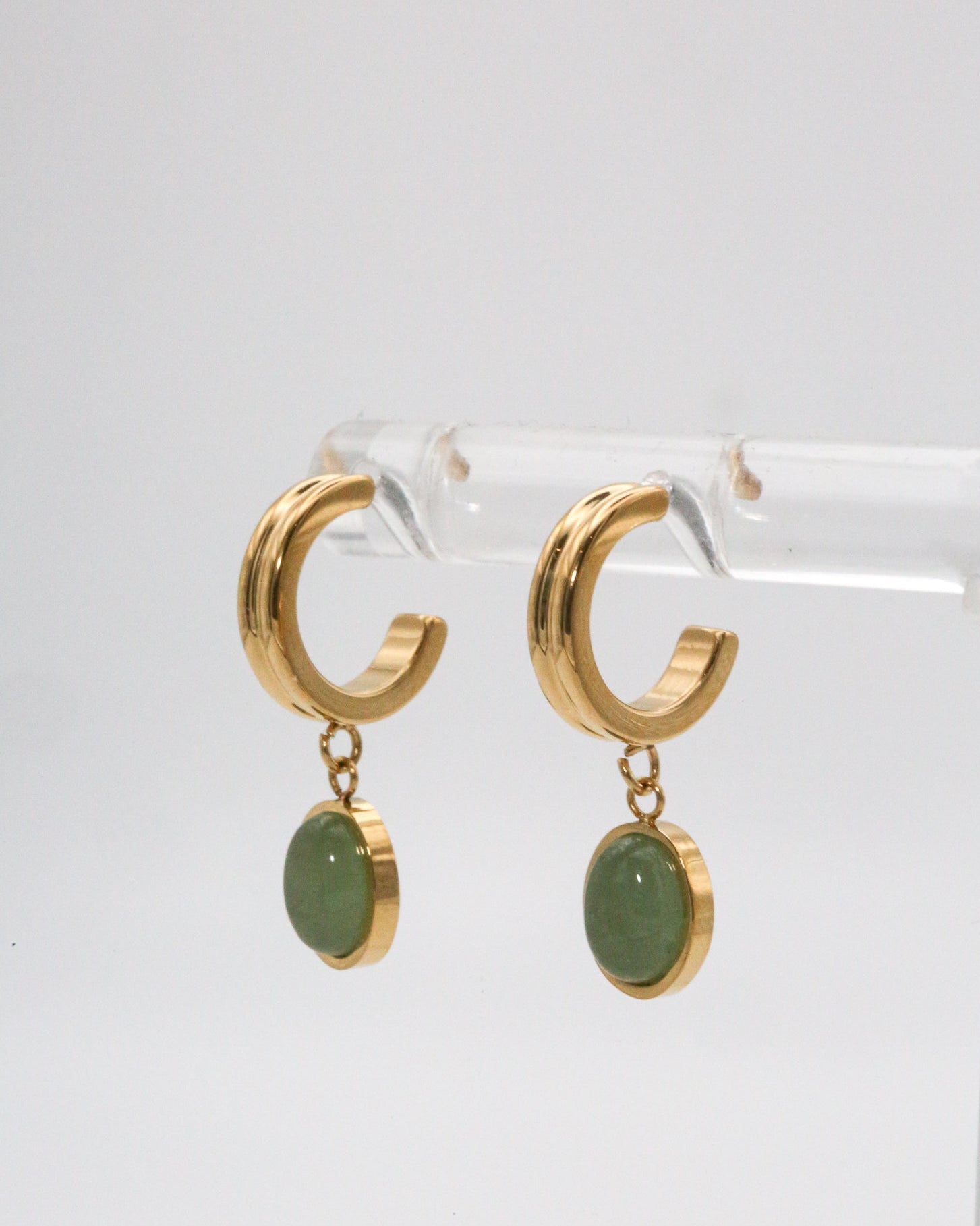 Emerald Small Hoop Earrings