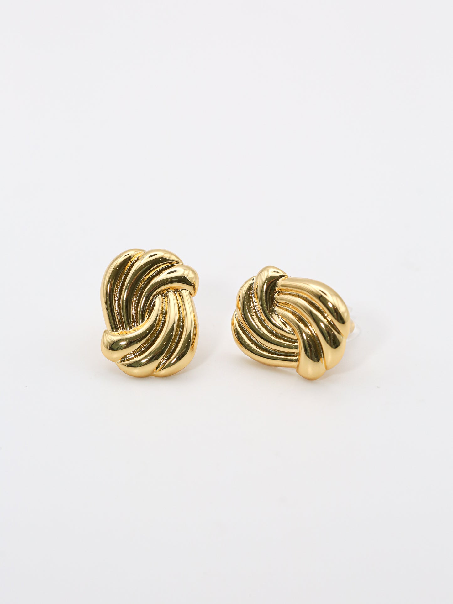 Ridge Knot Stud Earrings