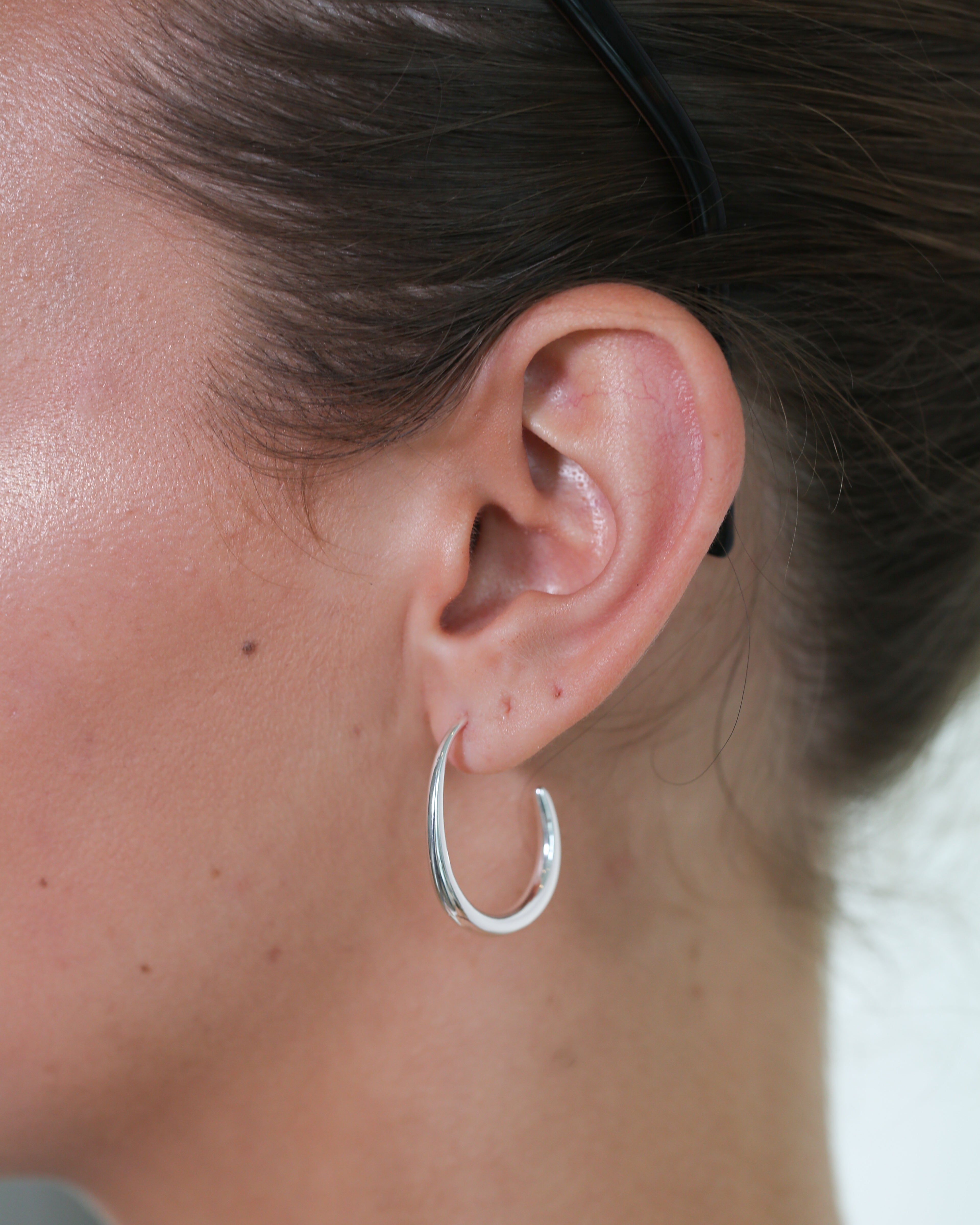Slim Hoops Earrings Silver