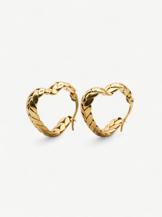 Braid Heart Hoops