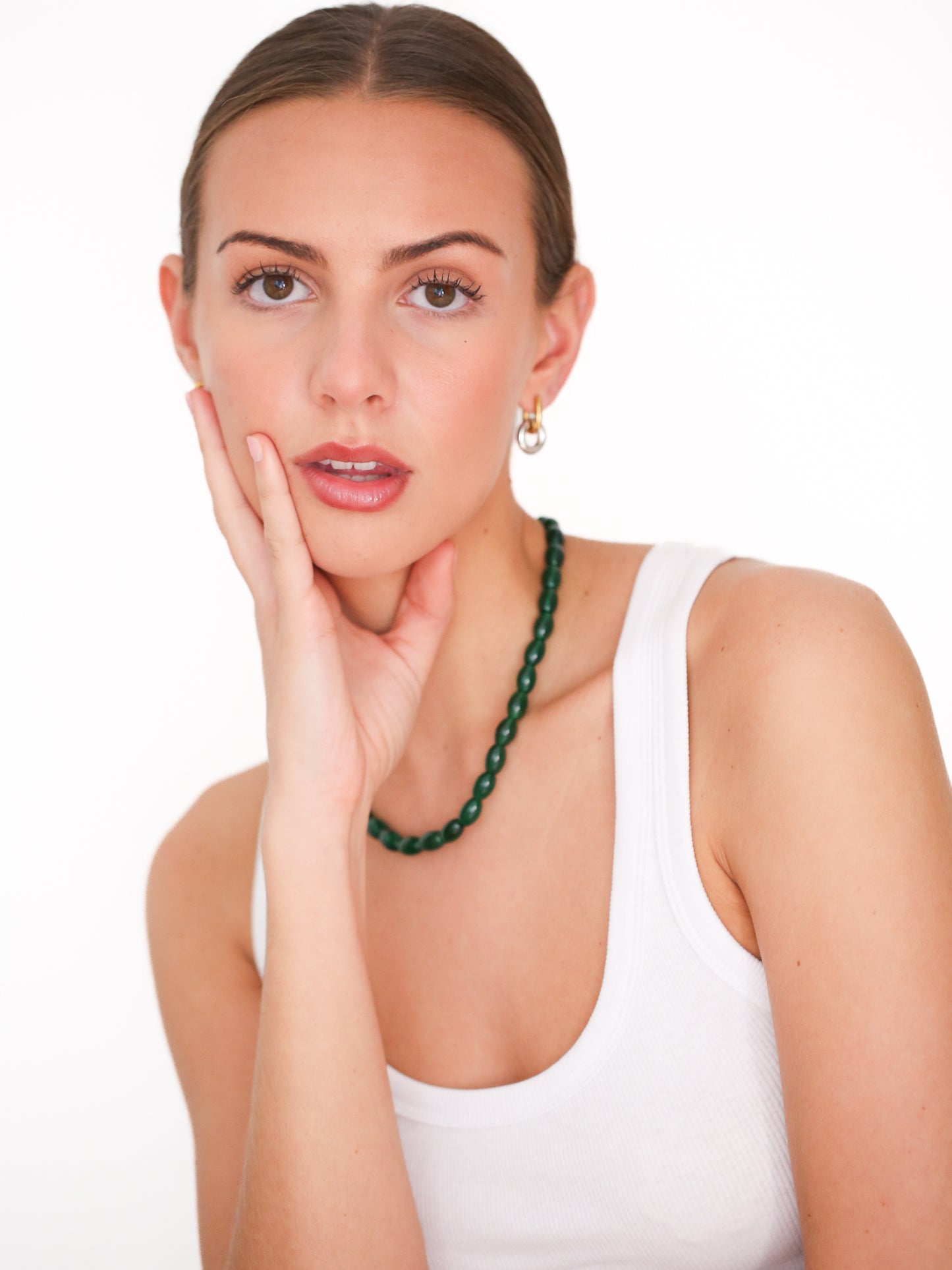 Forest Agate Bead Necklace