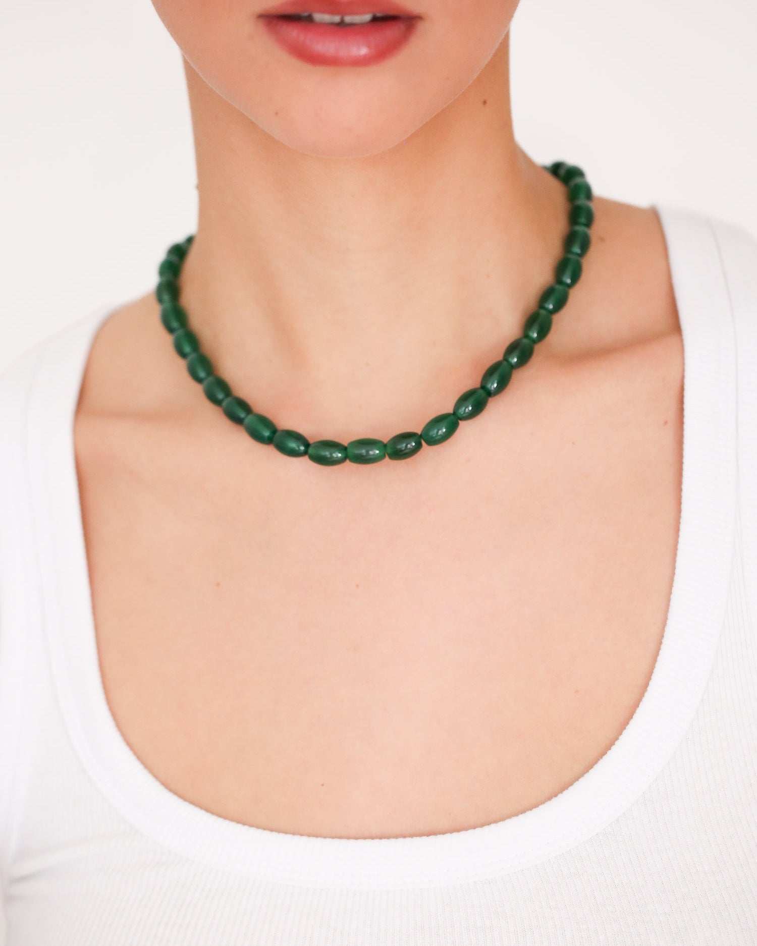 Forest Agate Bead Necklace