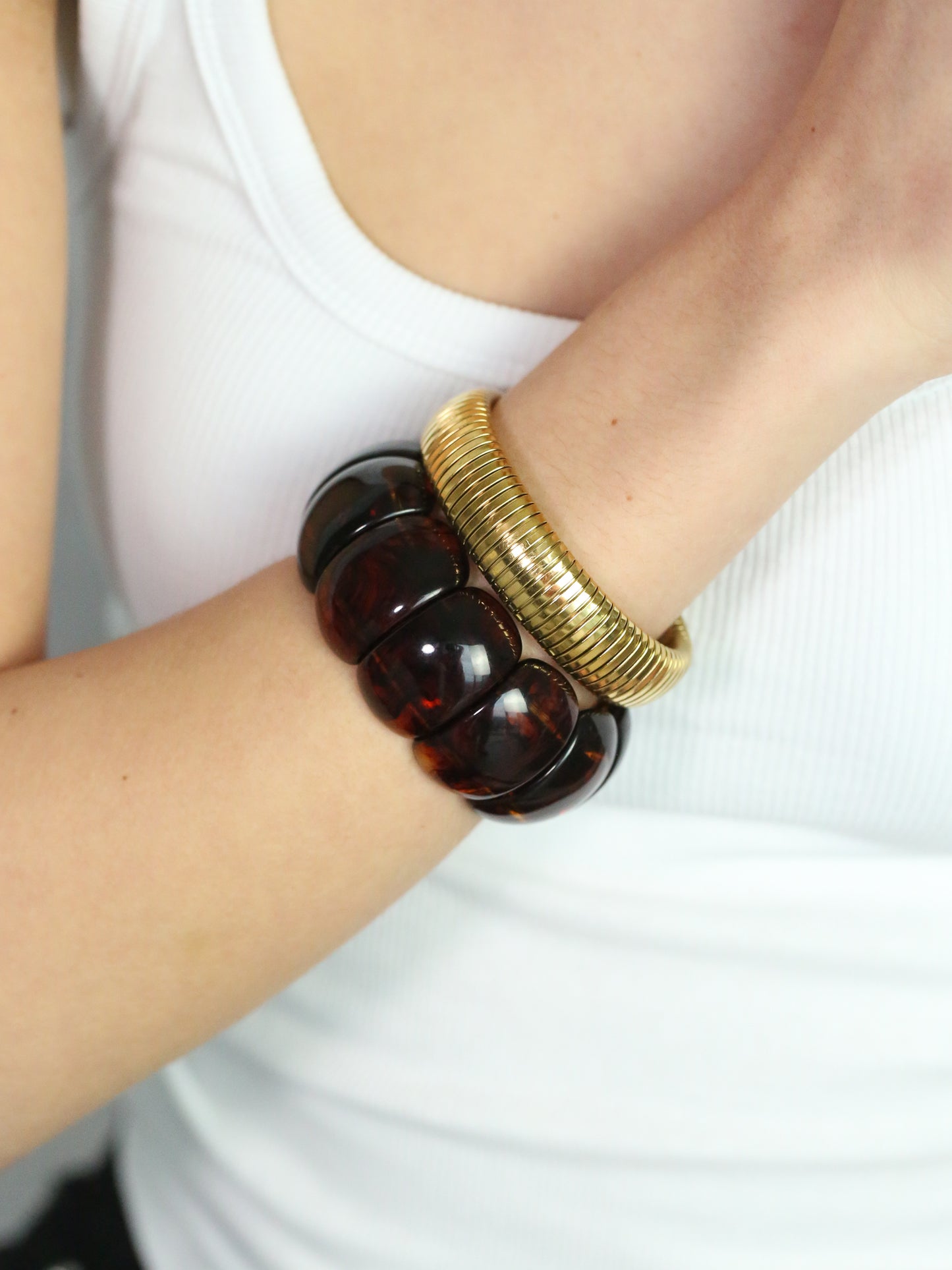 The Dome Bangle In Amber