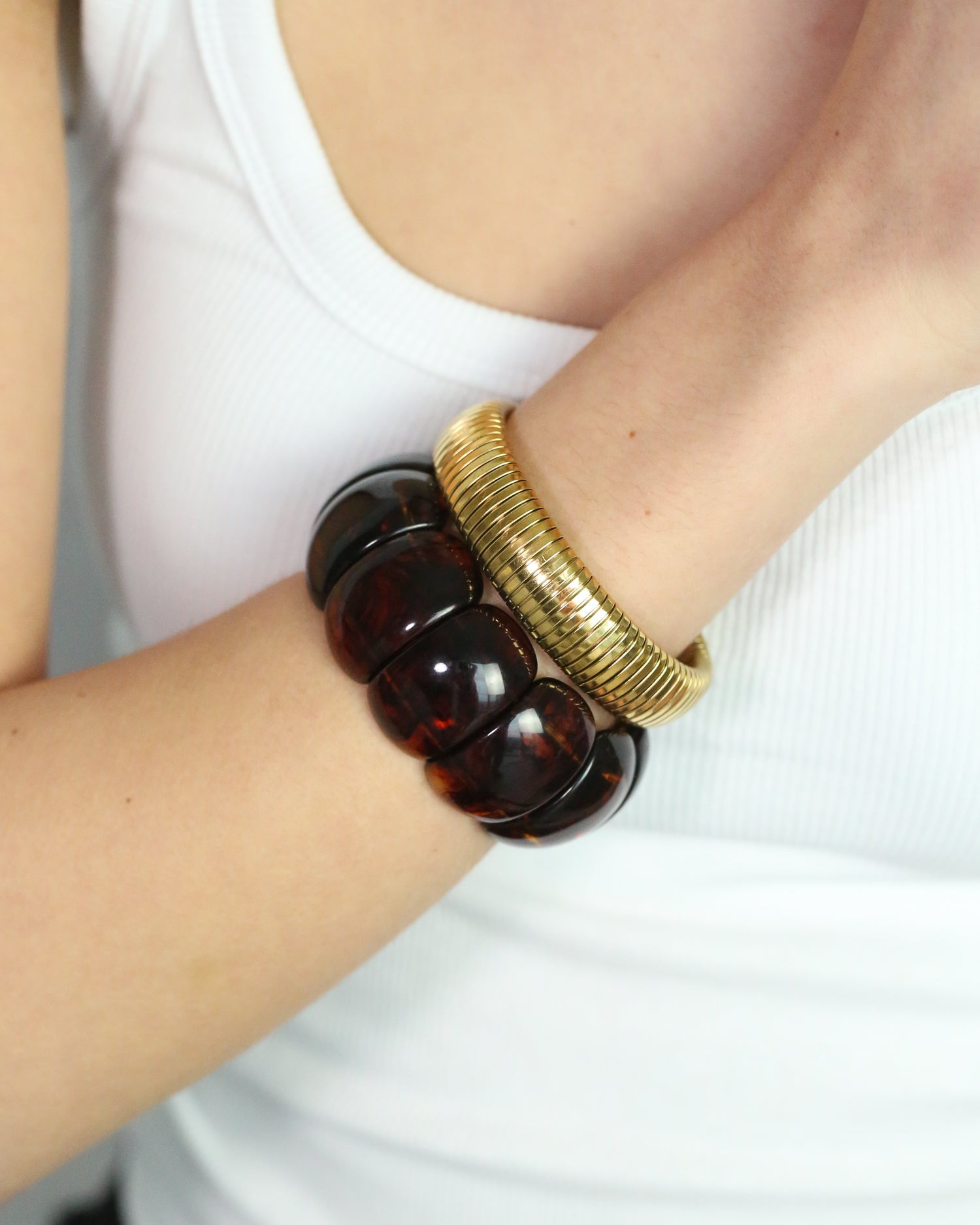 The Dome Bangle In Amber