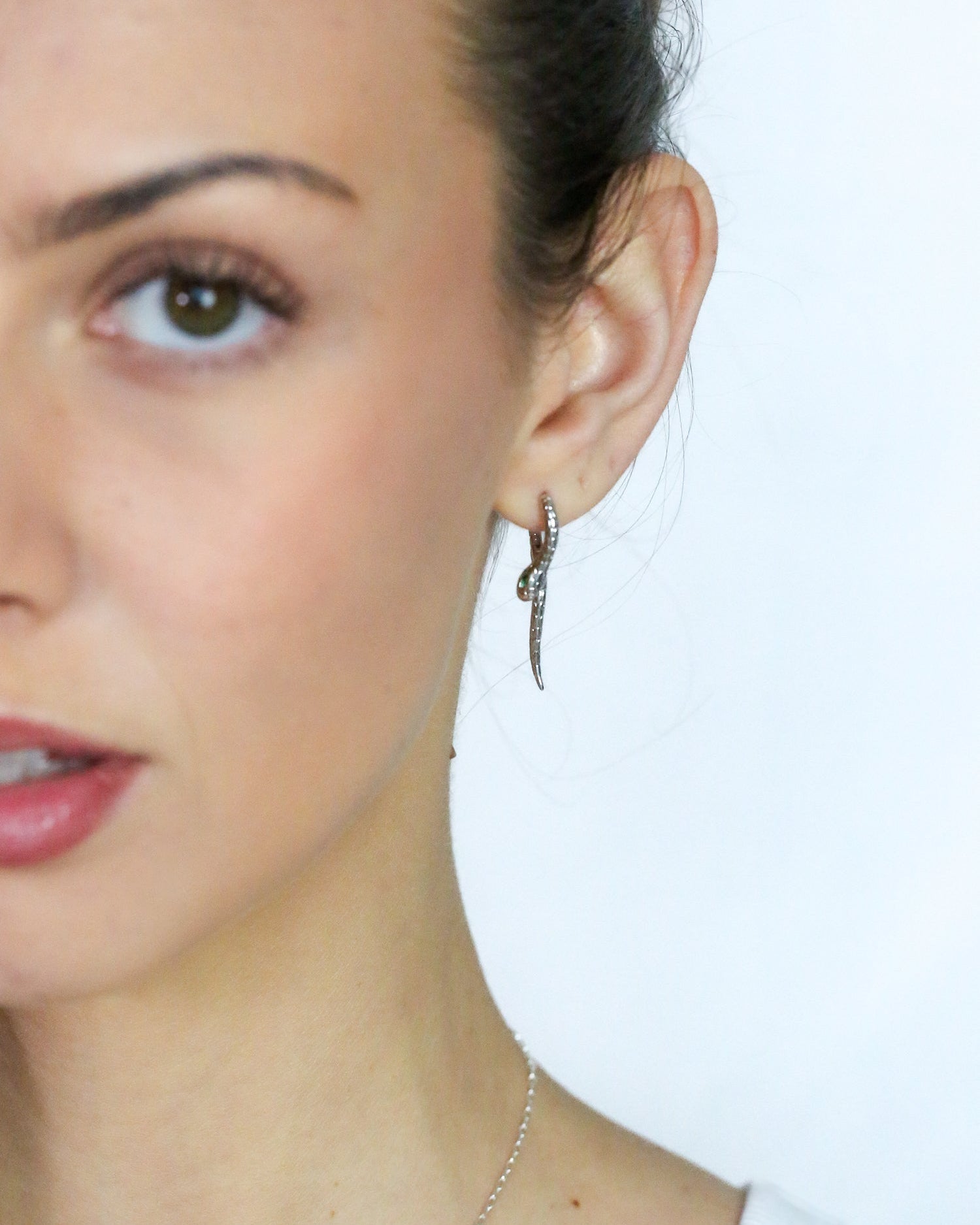 Snake Hoops In Silver