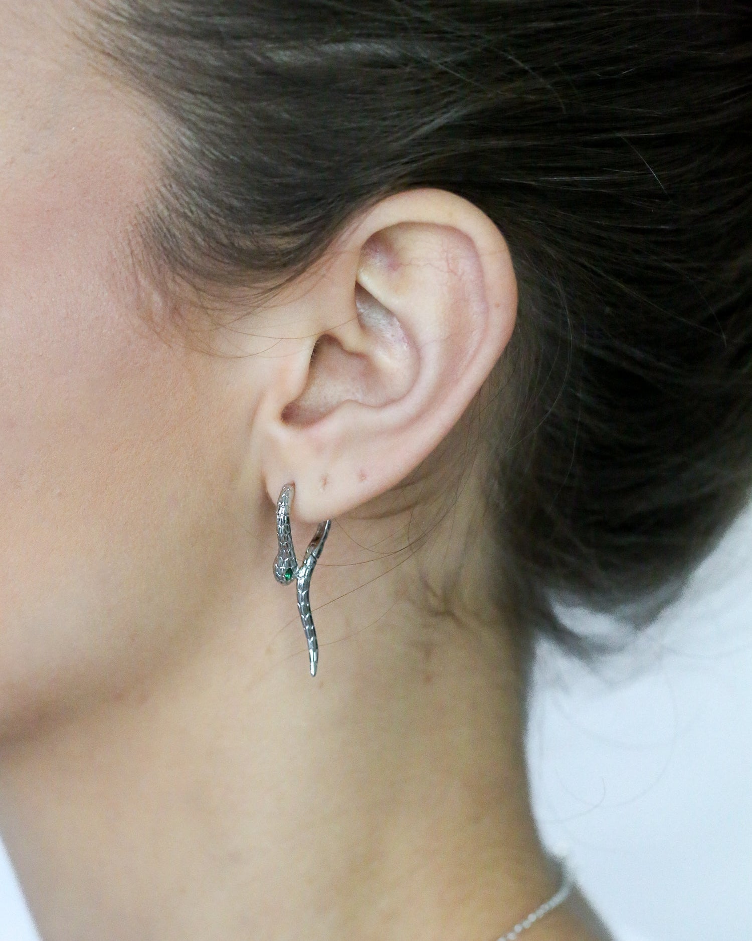 Snake Hoops In Silver