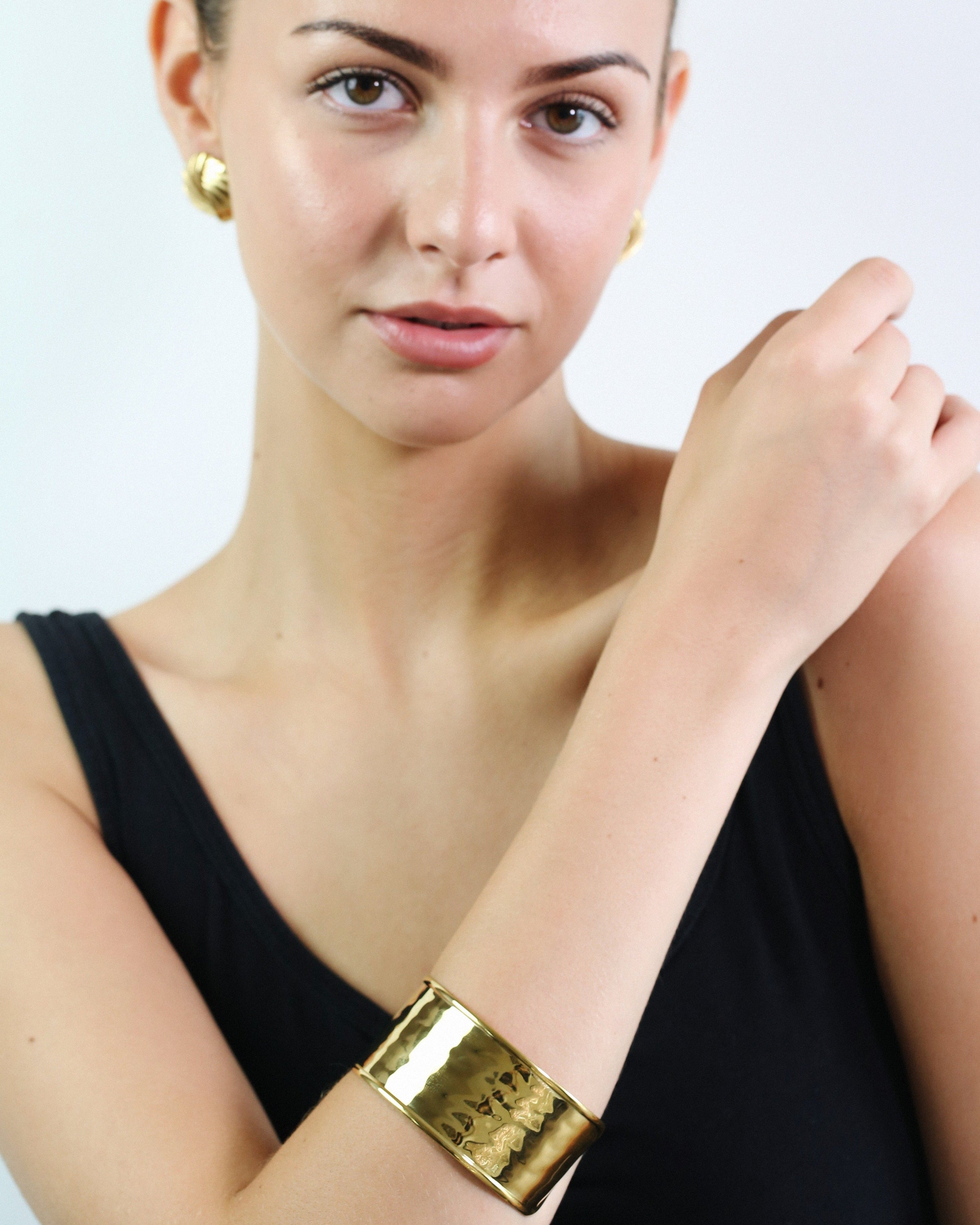 Golden Muse Chunky Cuff Bangle Bracelet