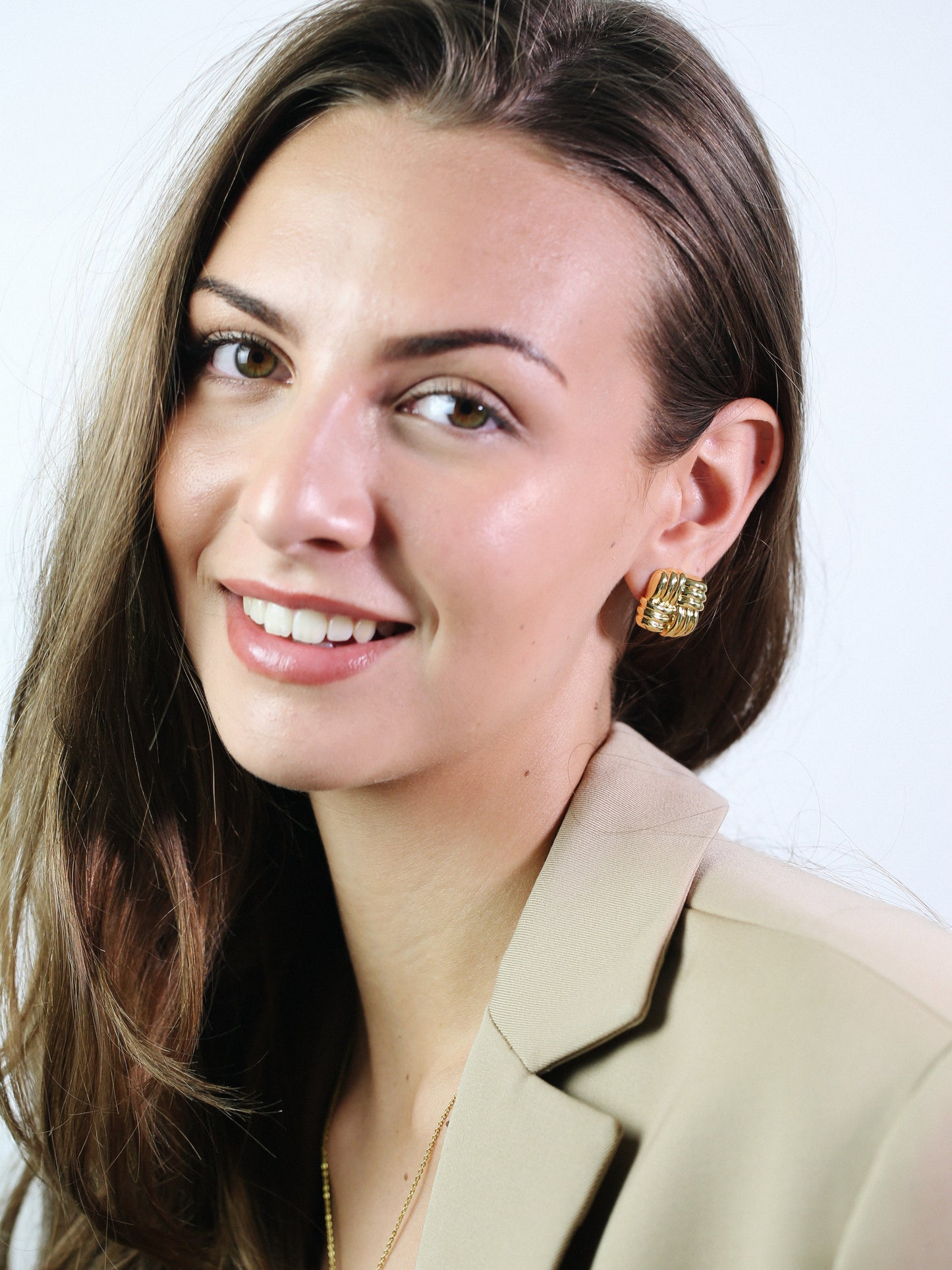 Square Woven Ear Studs