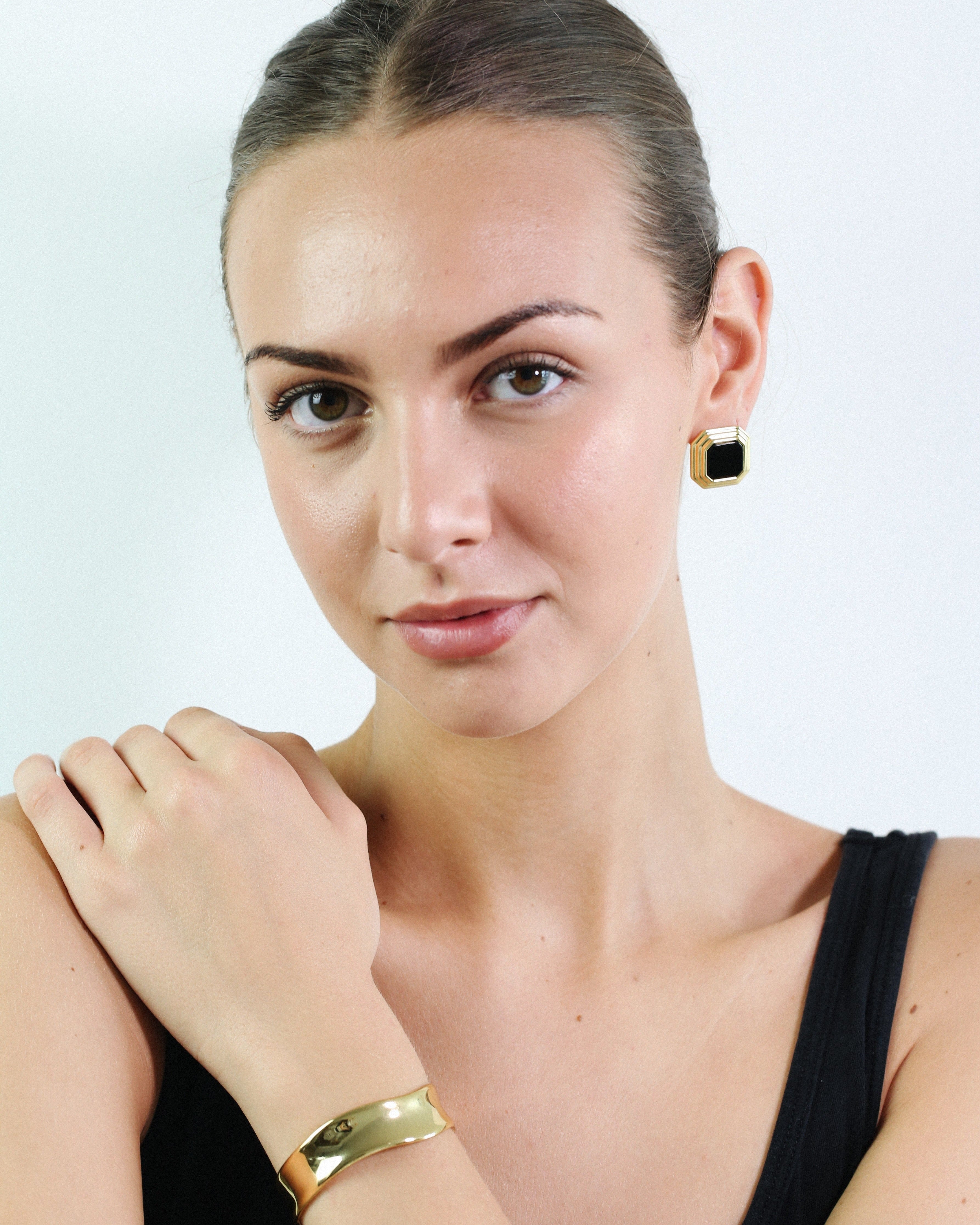 Onyx Deco Studs