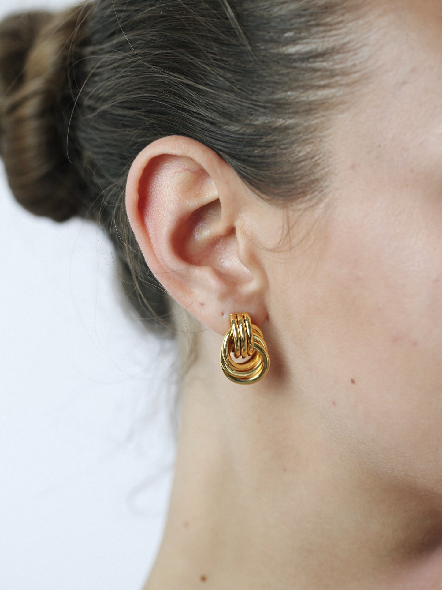 Gold Knot Ear Studs