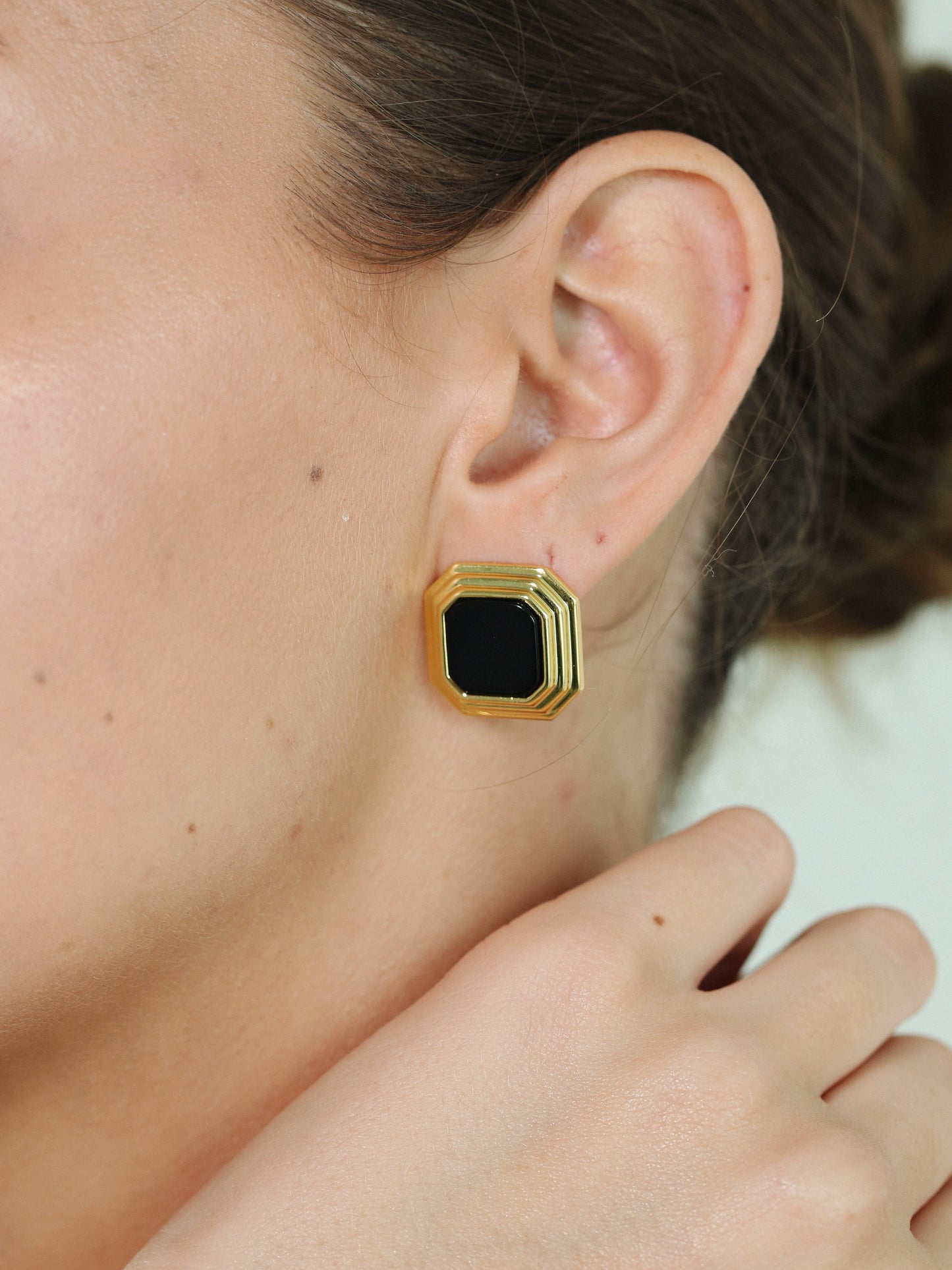 Onyx Deco Studs