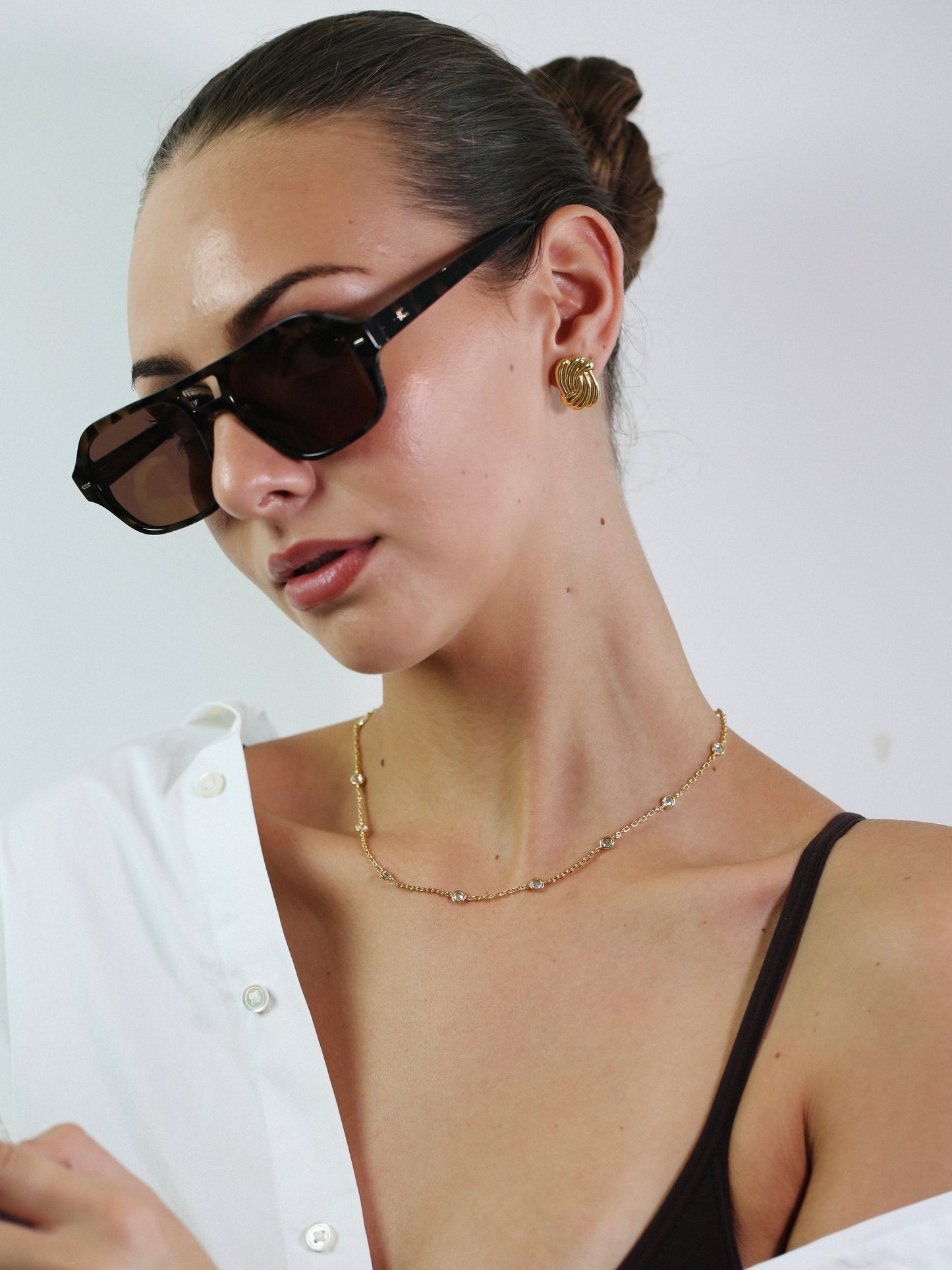 Ridge Knot Stud Earrings
