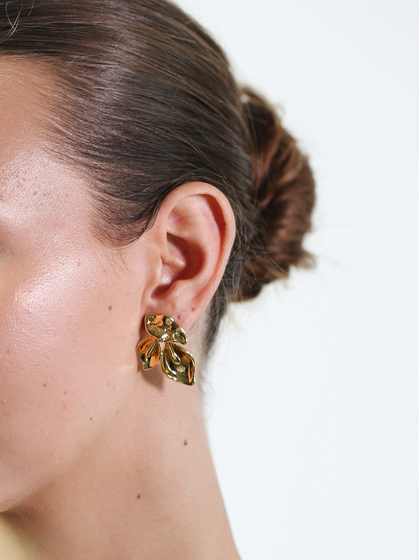 Oversized Golden Leaf Ear Studs
