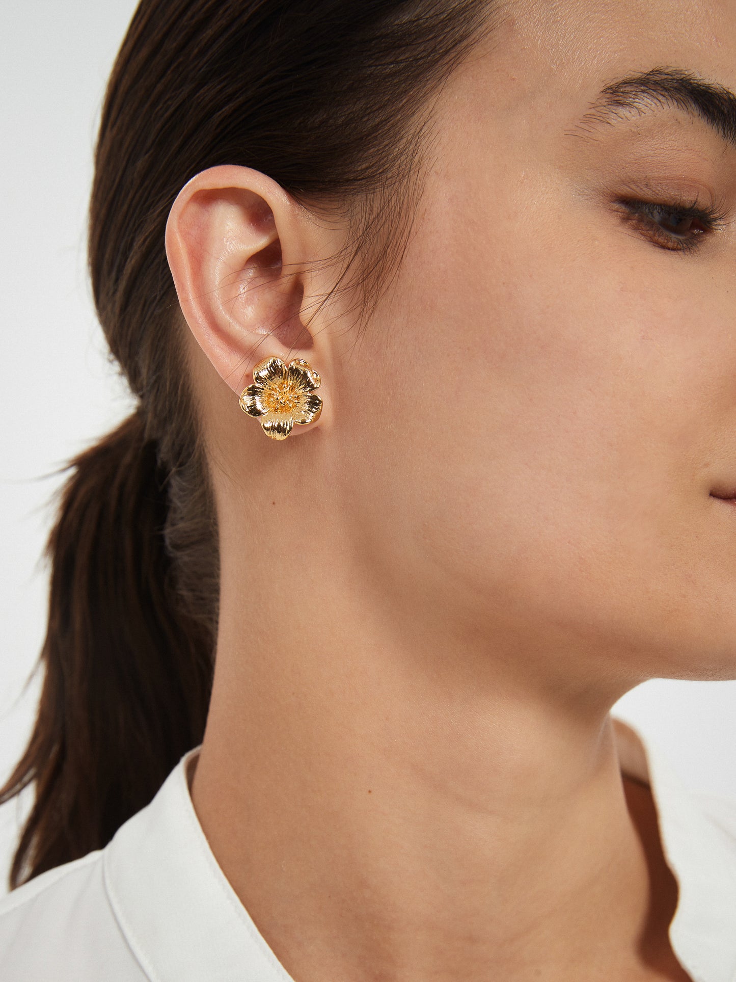 Golden Flower Ear Studs