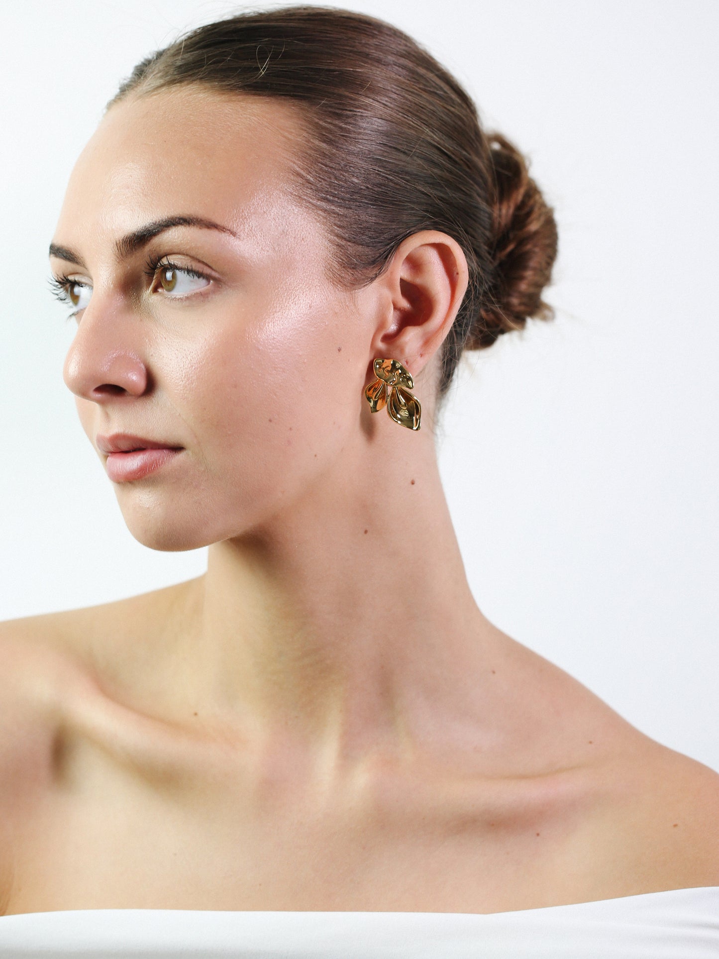 Oversized Golden Leaf Ear Studs