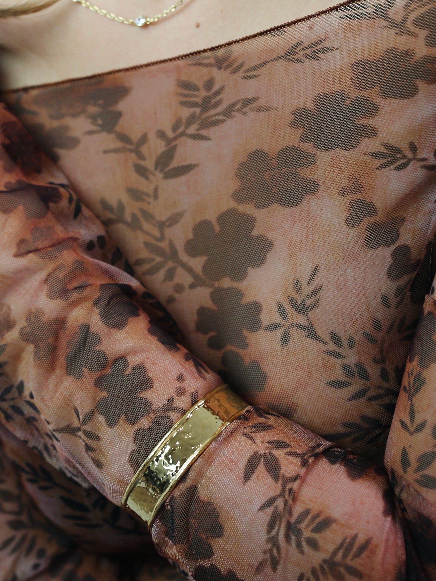 Molten Gold Cuff Bangle Bracelet