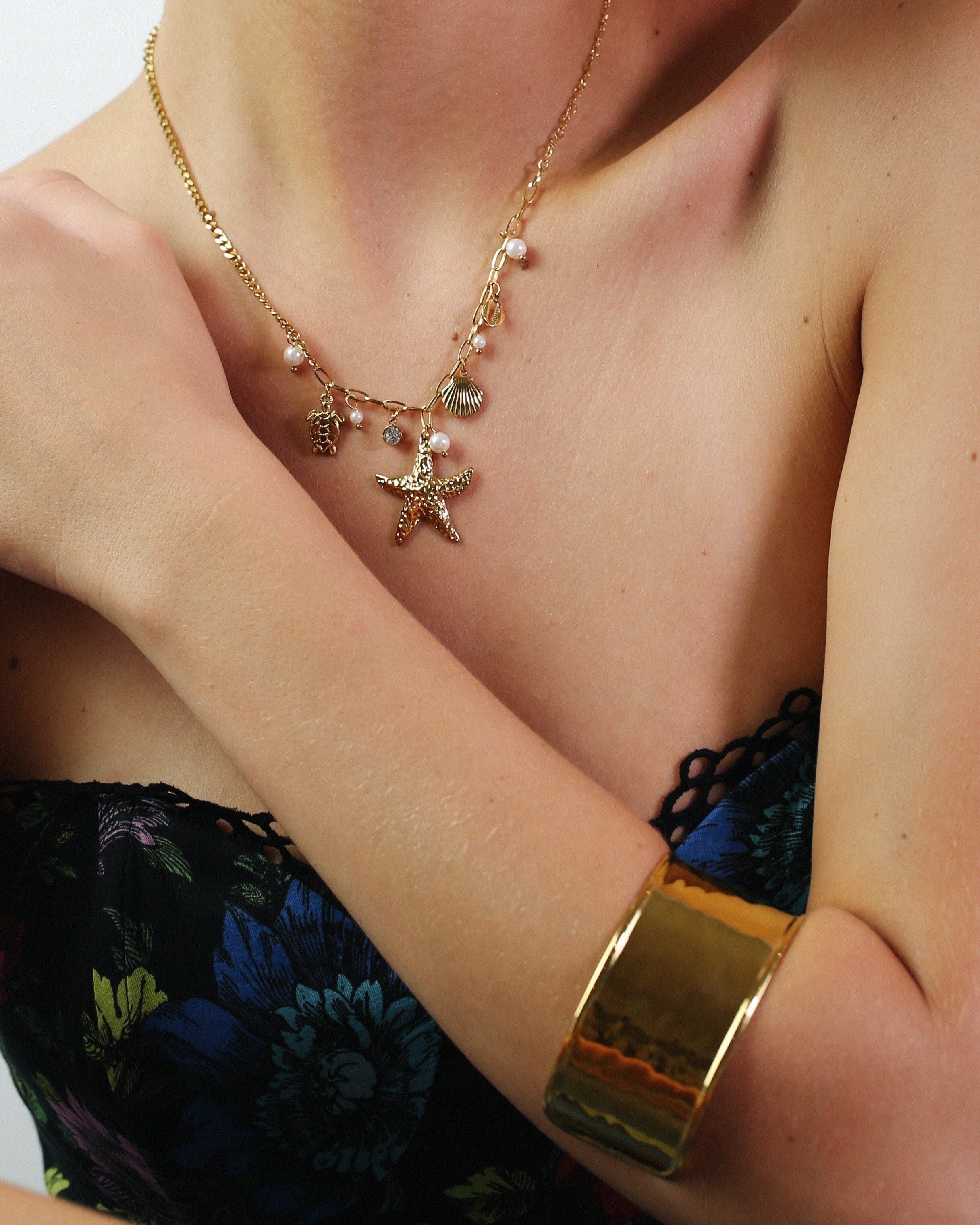 Golden Muse Chunky Cuff Bangle Bracelet