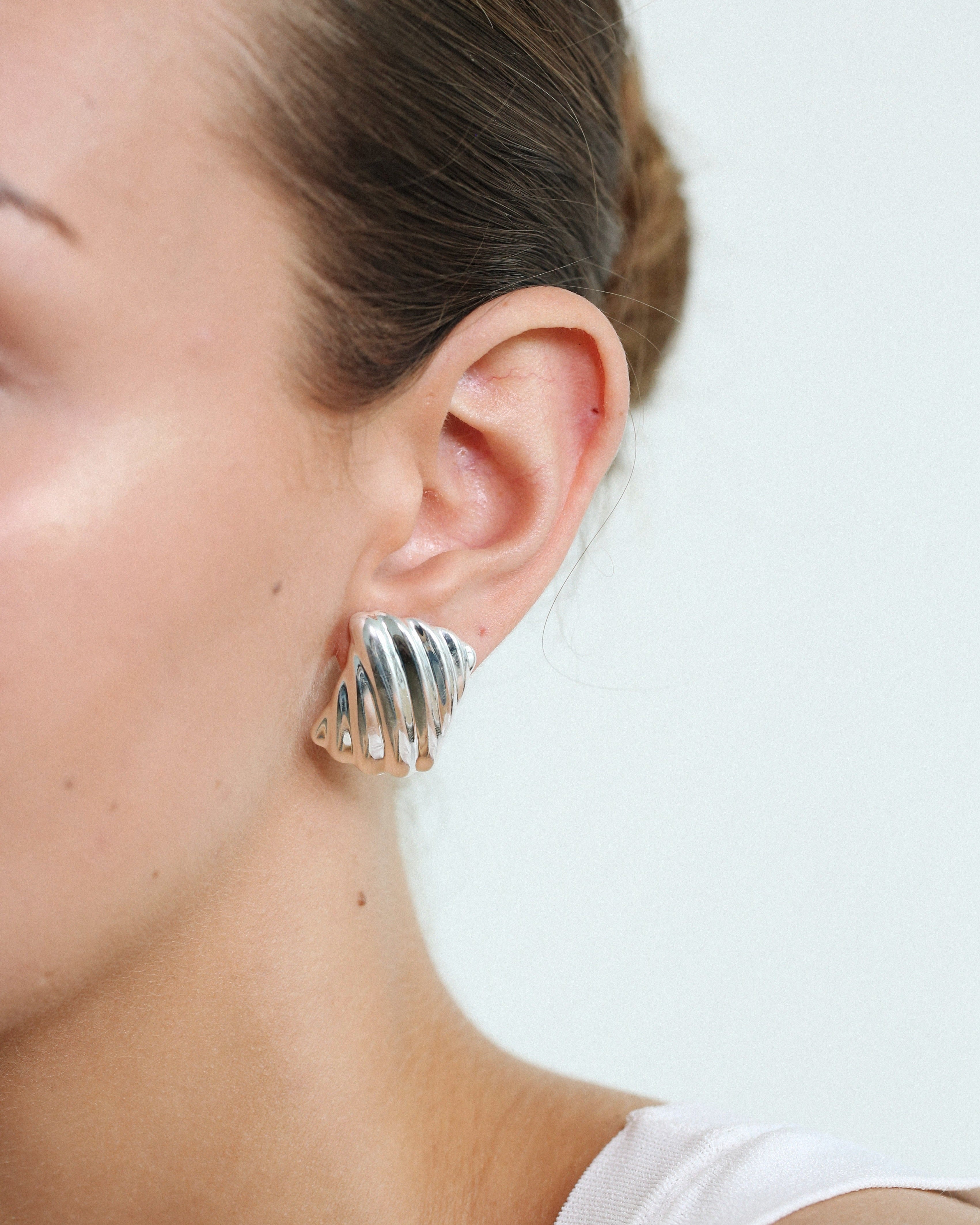 Oversized Wave Stud Earrings