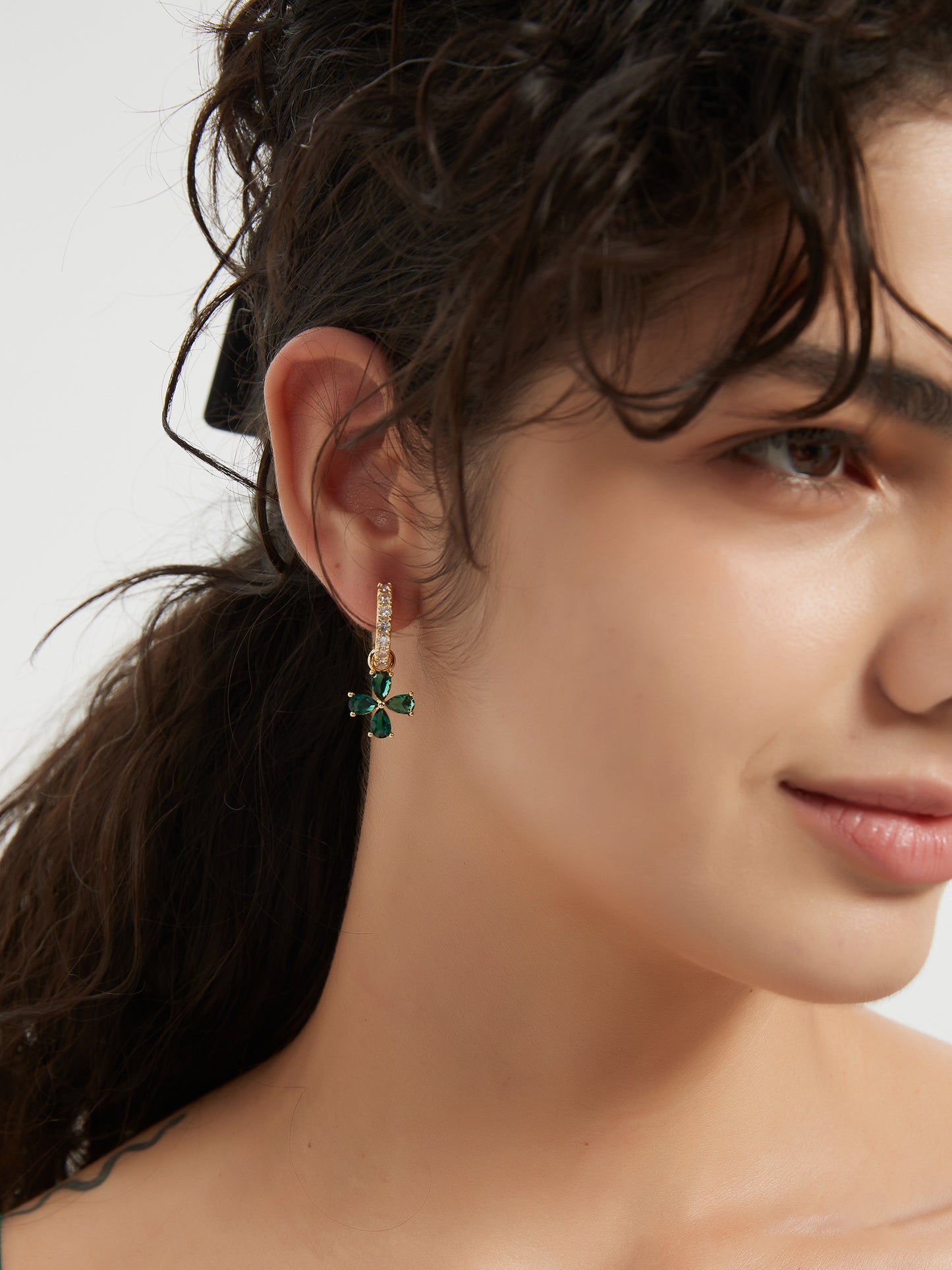 Lucky Clover Hoops Earrings