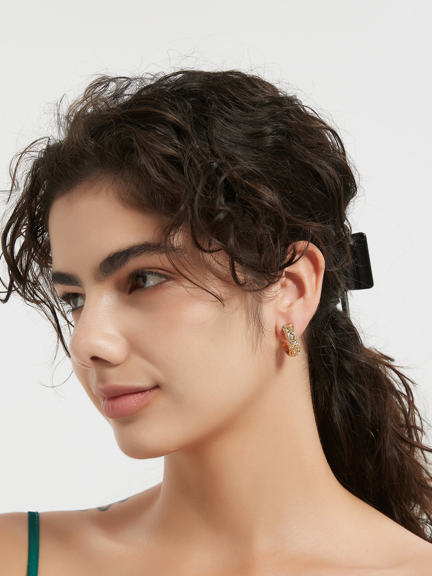 Crumpled Gold Hoops