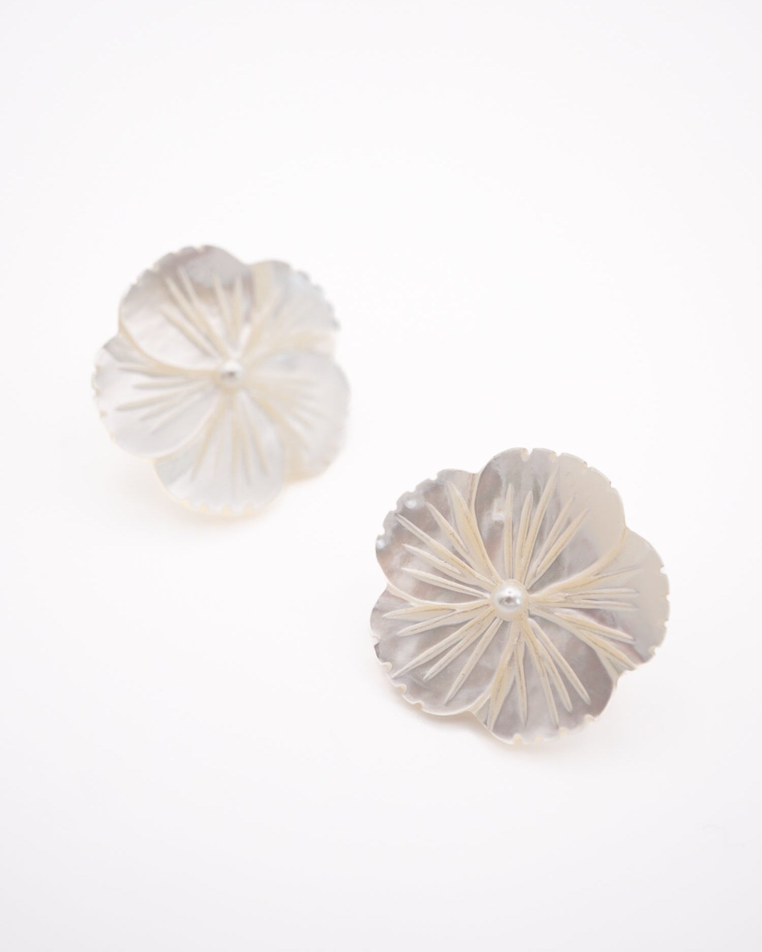 Mother of Pearl Flower Ear Studs