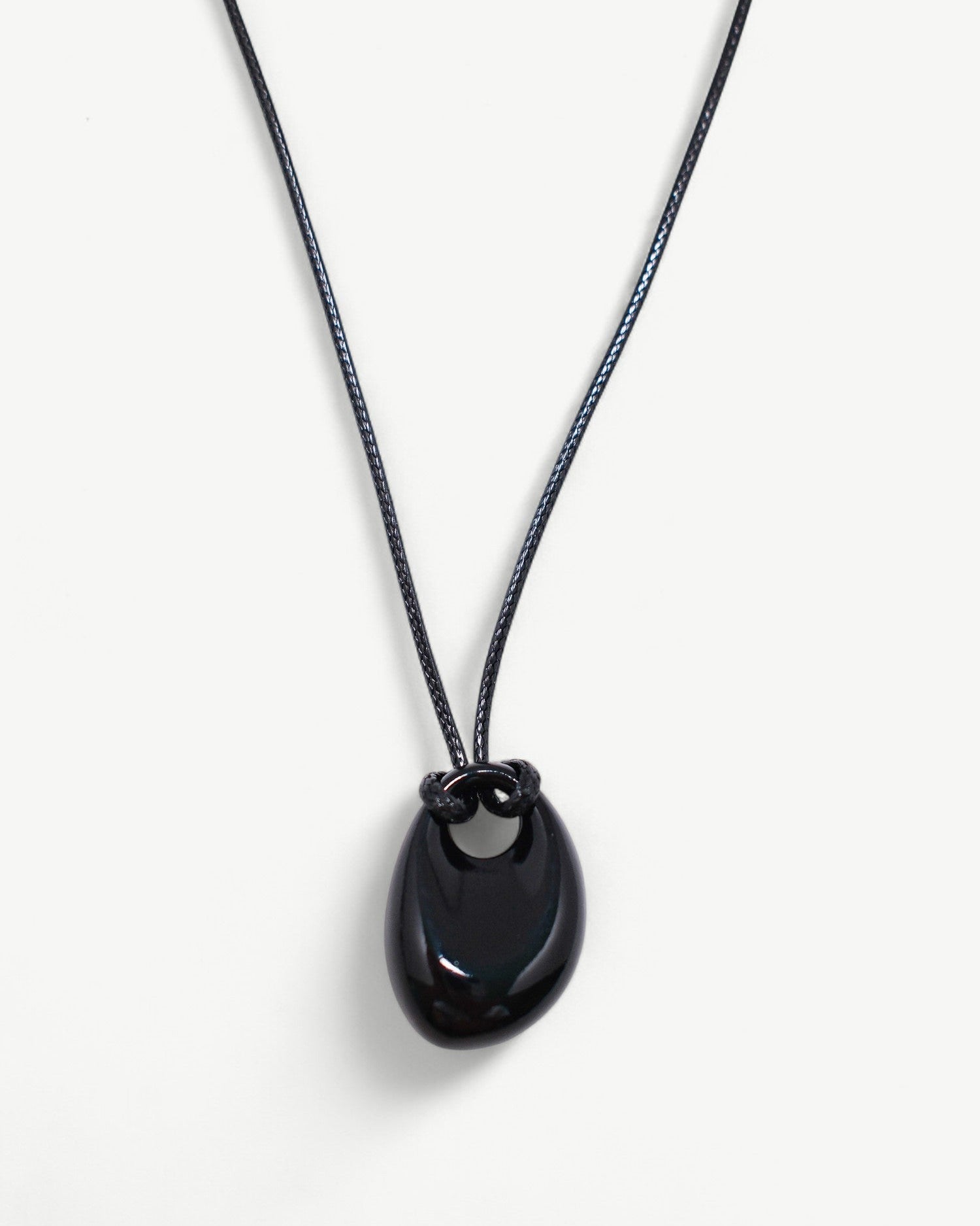 Oval Pebble Cord Necklace