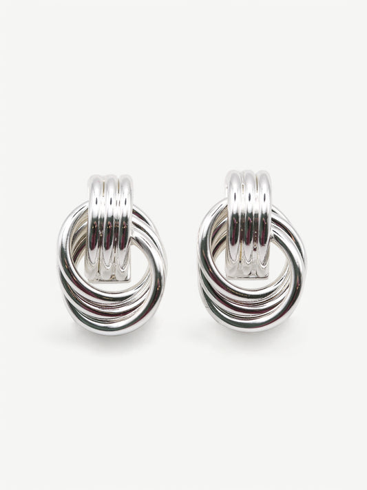 Silver Knot Ear Studs