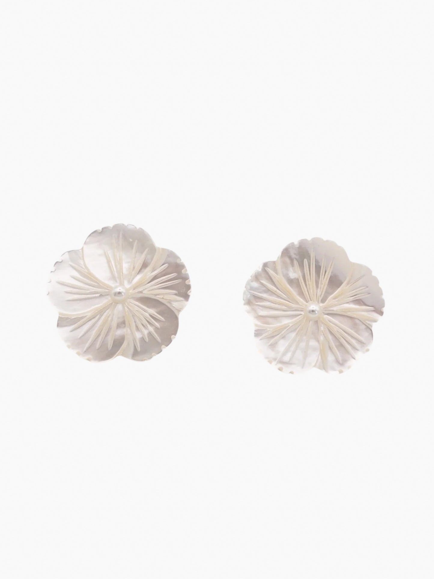 Mother of Pearl Flower Ear Studs