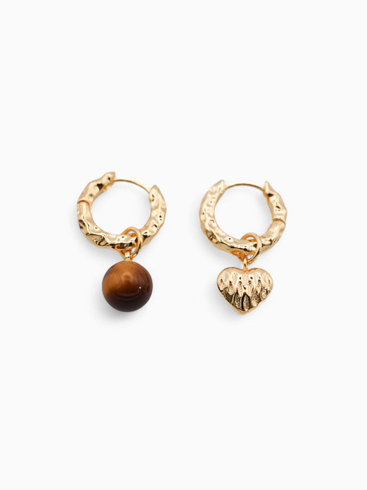 Ashley Tiger Eye Hoops