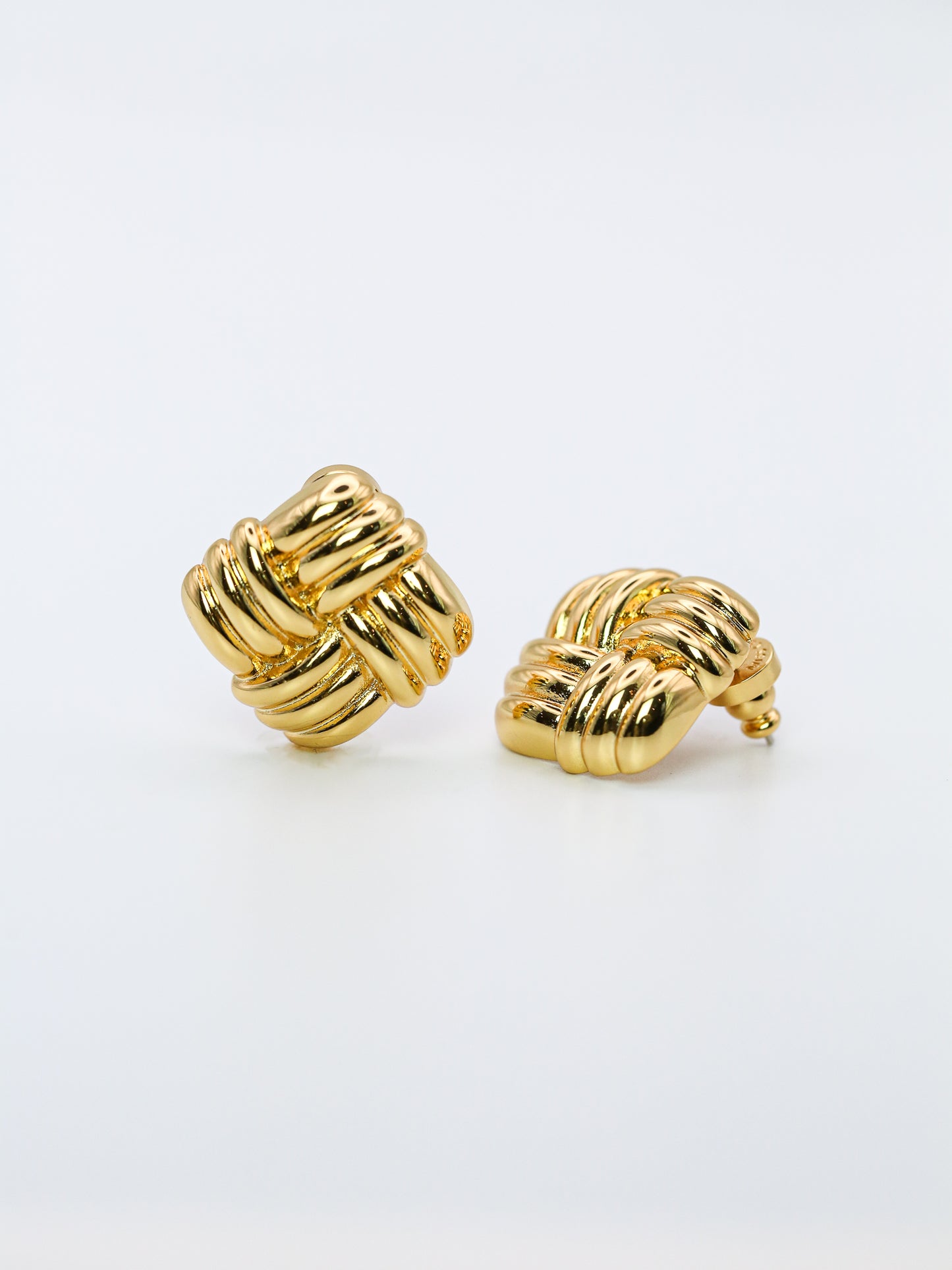 Square Woven Ear Studs