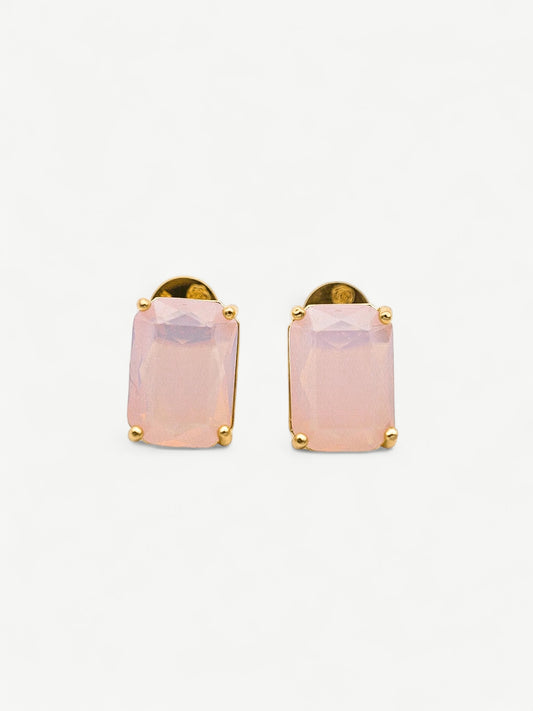 Rose Pink Opal Ear Studs