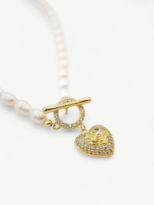 Alice Fresh Water Pearl Heart Pendant Necklace