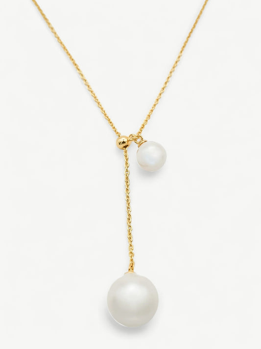 Grace Adjustable Double Pearl Chain Necklace