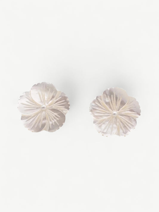 Mother of Pearl Flower Ear Studs