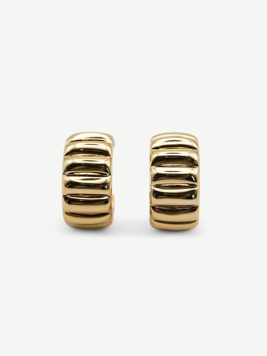 Bold Ribbed Hoops Earrings