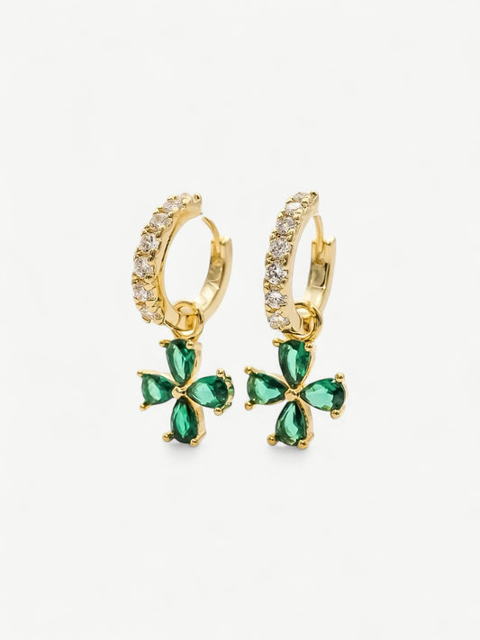 Lucky Clover Hoops Earrings