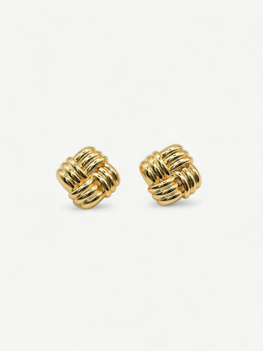 Square Woven Ear Studs